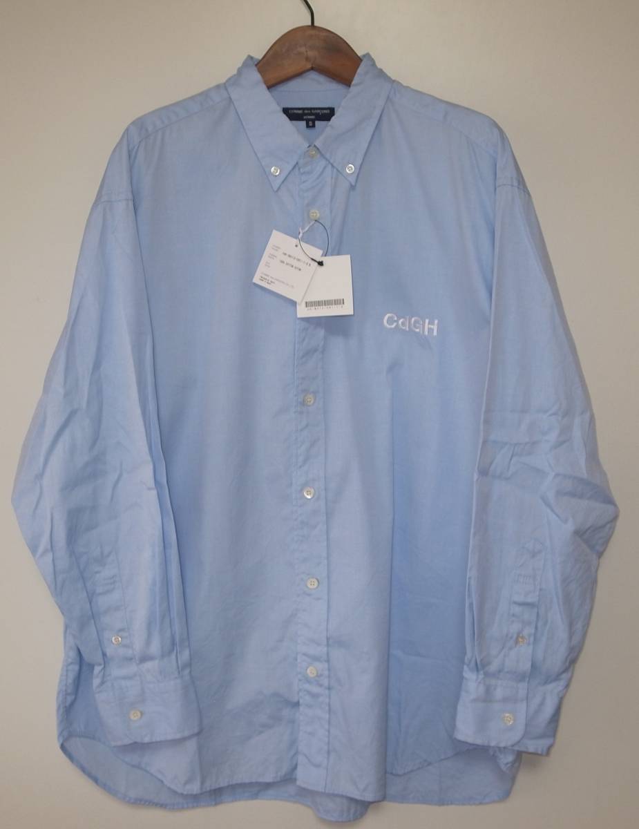 COMME des GARCONS HOMME 長袖 ボタンダウン シャツ sizeS ロゴ コムデギャルソン