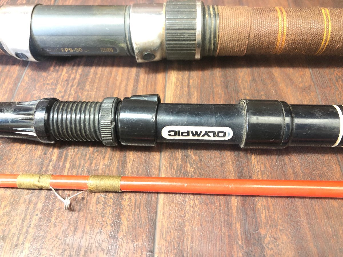 送料無料 釣竿 3点 Fuji FS-5 オリムピック 東京60 Fuji FPS-30 竹竿