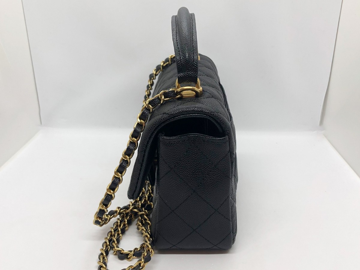 CHANEL シャネル キャビアスキン マトラッセ トップハンドル 
