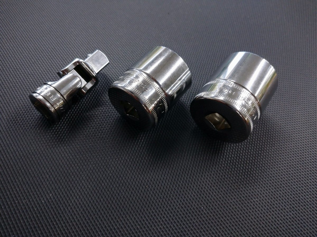 ◆美品◆ スナップオン 3/8 ユニバーサルジョイント FU80B シャローソケット FSM221 241 3点セット 【アクトツール太宰府店】★送料520円★