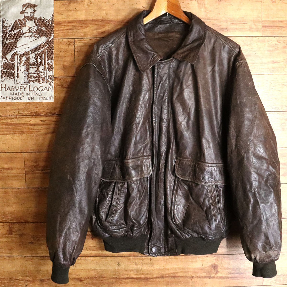 定番人気，新品 #5T/Y10.2-4 イタリア製 HARVEY LOGAN レザーフライト 