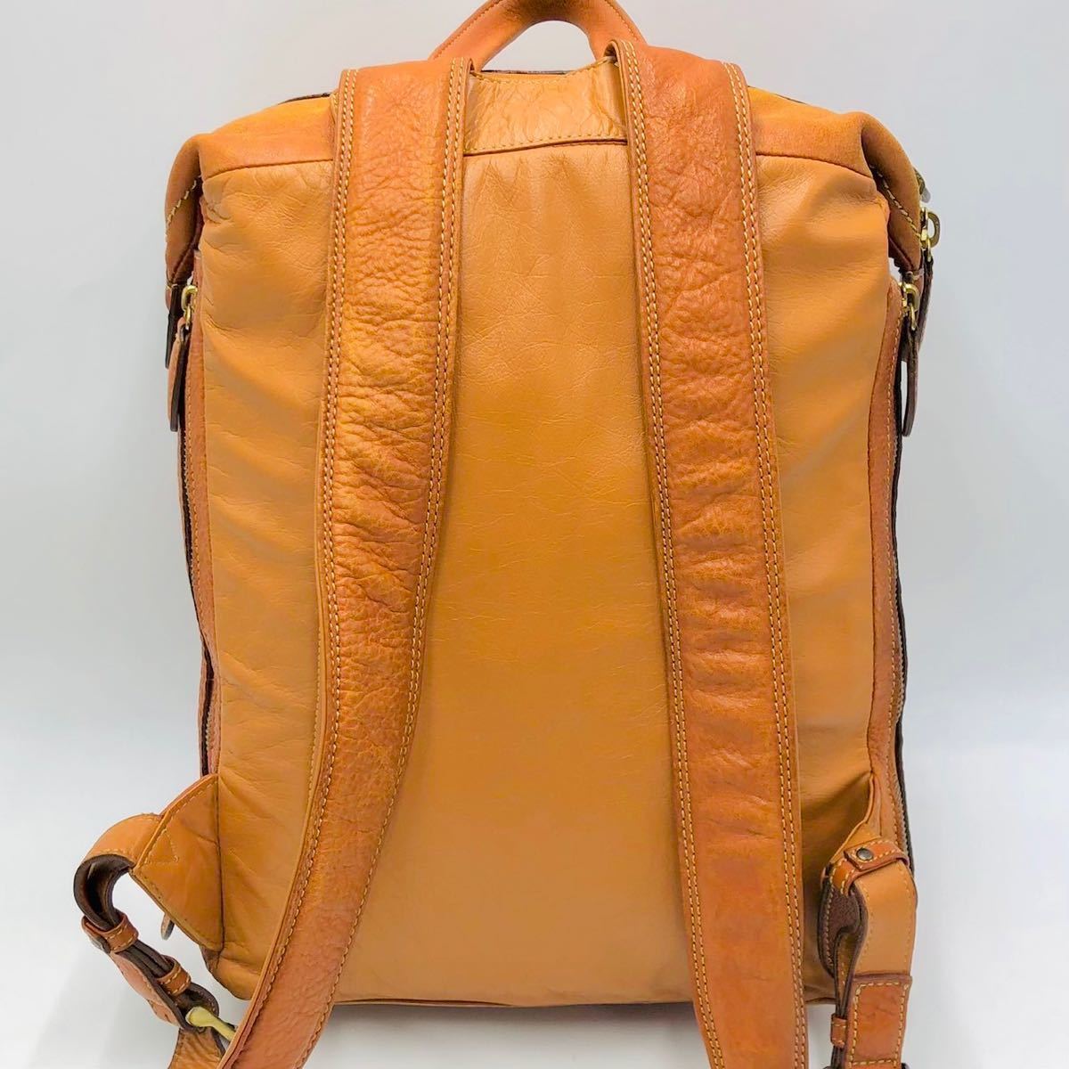 1円〜 極美品 土屋鞄 トーンオイルヌメ ソフトミディアム バックパック 