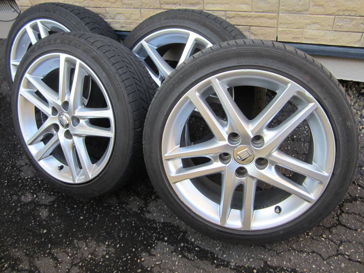 トヨタ 200系クラウン純正 18×8J +45 114.3 中古タイヤ 225/45R18 4本