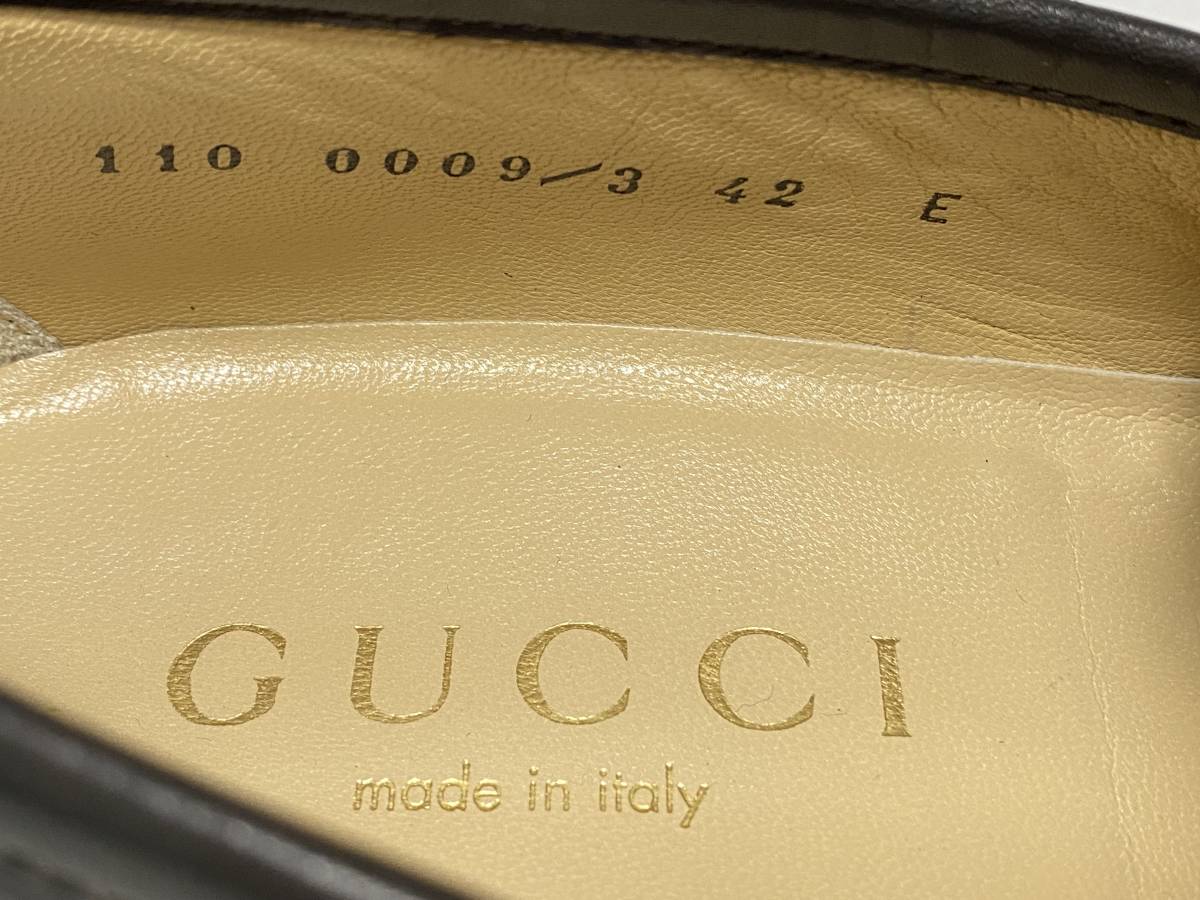 GUCCI グッチ ビットローファー 110 0009/3 42E 26.5㎝ ブラックレザー 