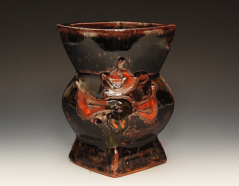 真作 希少作河井寛次郎 鐵薬壷（共箱付属） 真作 希少作