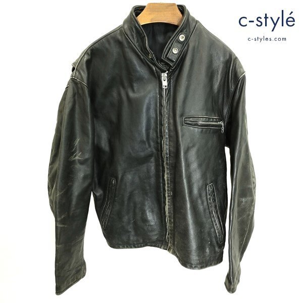 J399c [秋冬][人気] Schott ショット シングルライダース 44 ブラック | アウター D