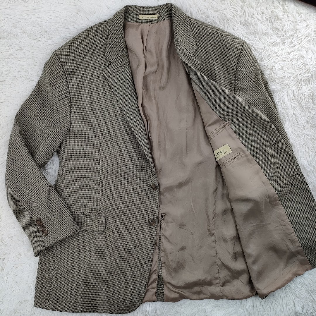 美品!ローレンラルフローレン/RALPH LAUREN【チェック×ウールリネン 