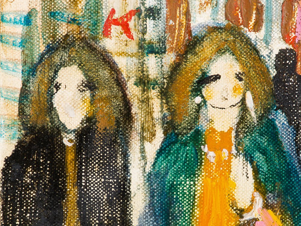 五】真作 松任谷千鶴 『ローマの裏通り』 油彩 キャンバス 4号 1975年