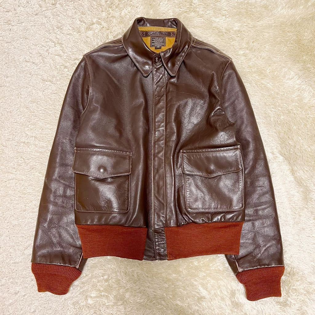 バズリクソンズ　a-2 40サイズ BUZZ RICKSON'S A-2 フライトジャケット 赤リブ 40 レザージャケット A