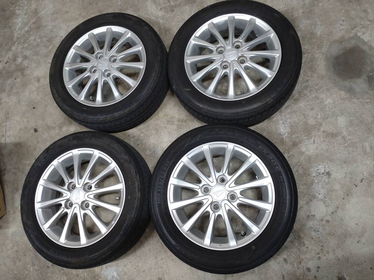 155/65R14 ダイハツ純正ホイール タイヤ4本セット タント ウエイク 