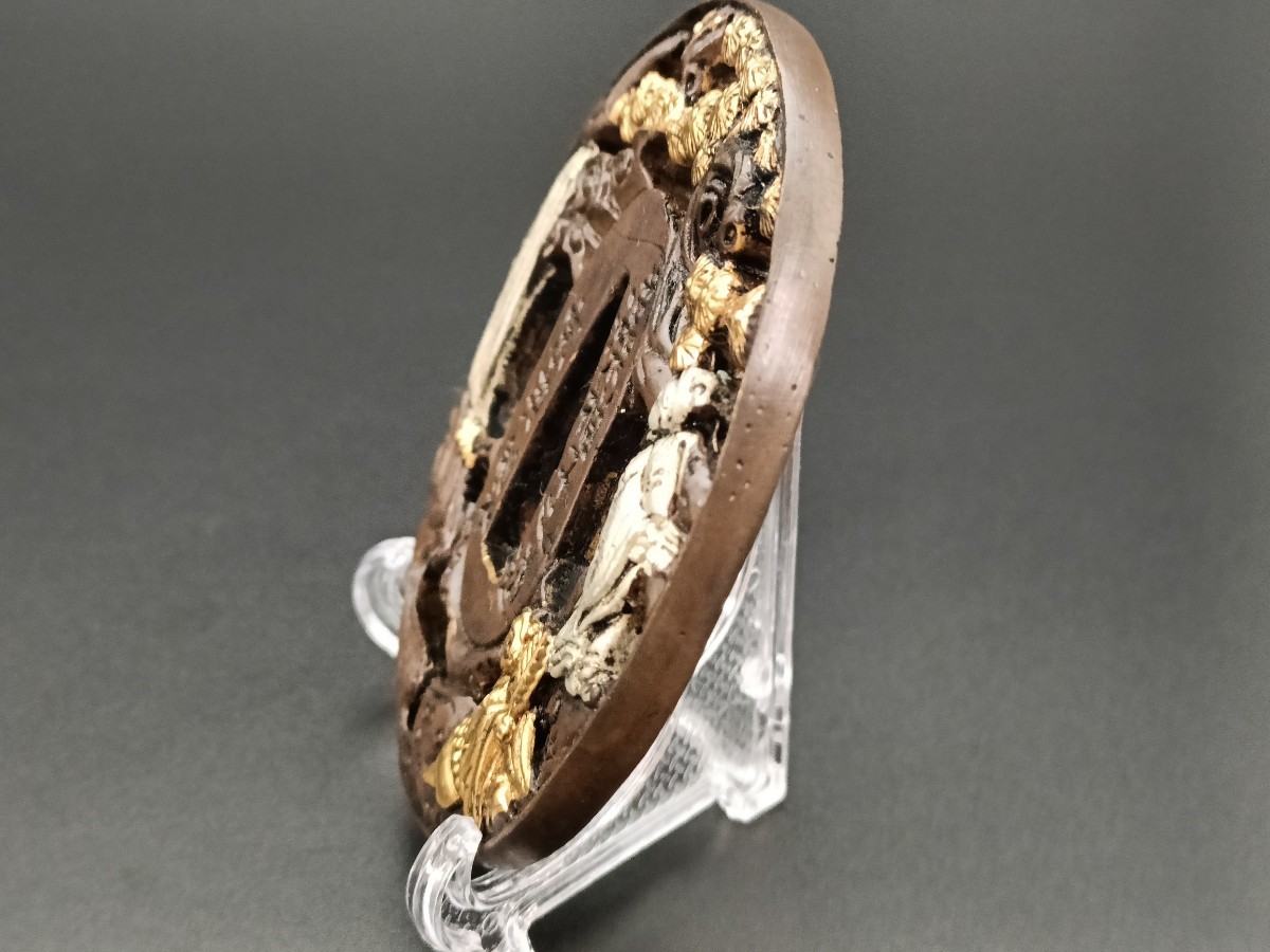 81917 日本刀装具 刀鍔 銅地 細工 絵金銀 鍔 刀の鍔 ツバ