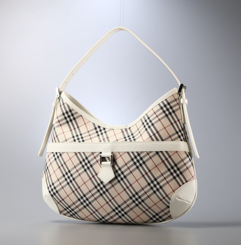 ノバチェック BURBERRY バーバリー レザー キャンバス ハンドバッグ 