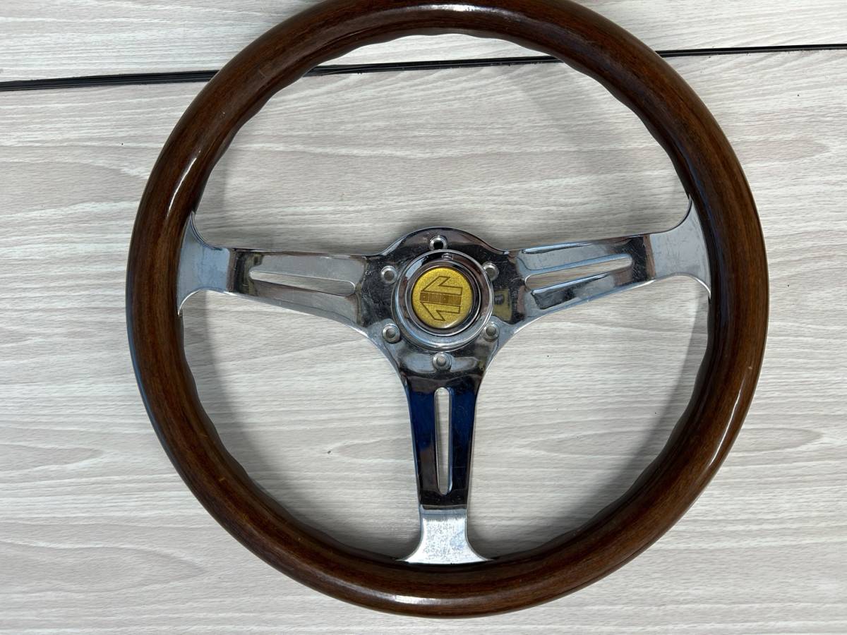[231016-2MA]【現状品】ウッドステアリング/ビンテージ/MOMO?/