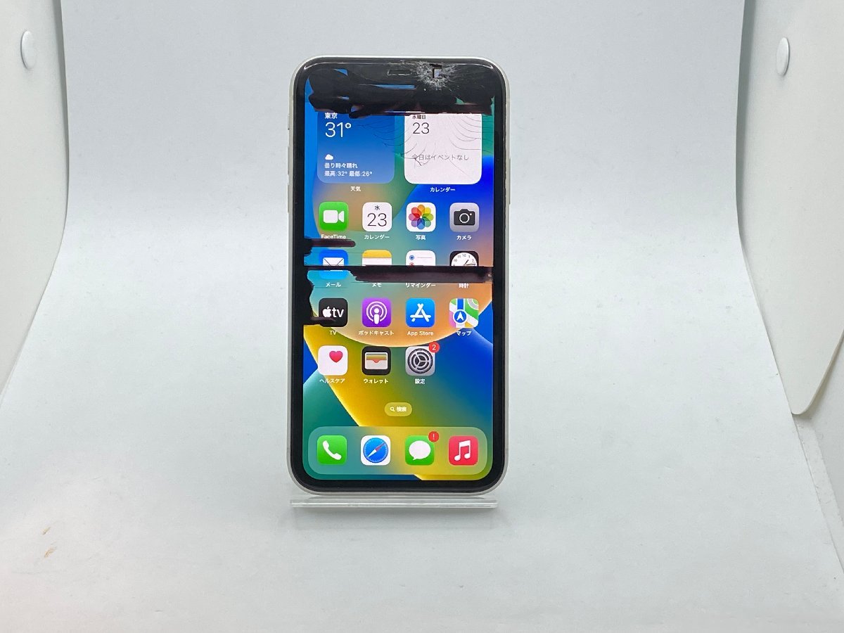 中古・ジャンク】液晶割れ FaceID不可 Apple iPhone11 64GB docomo解除
