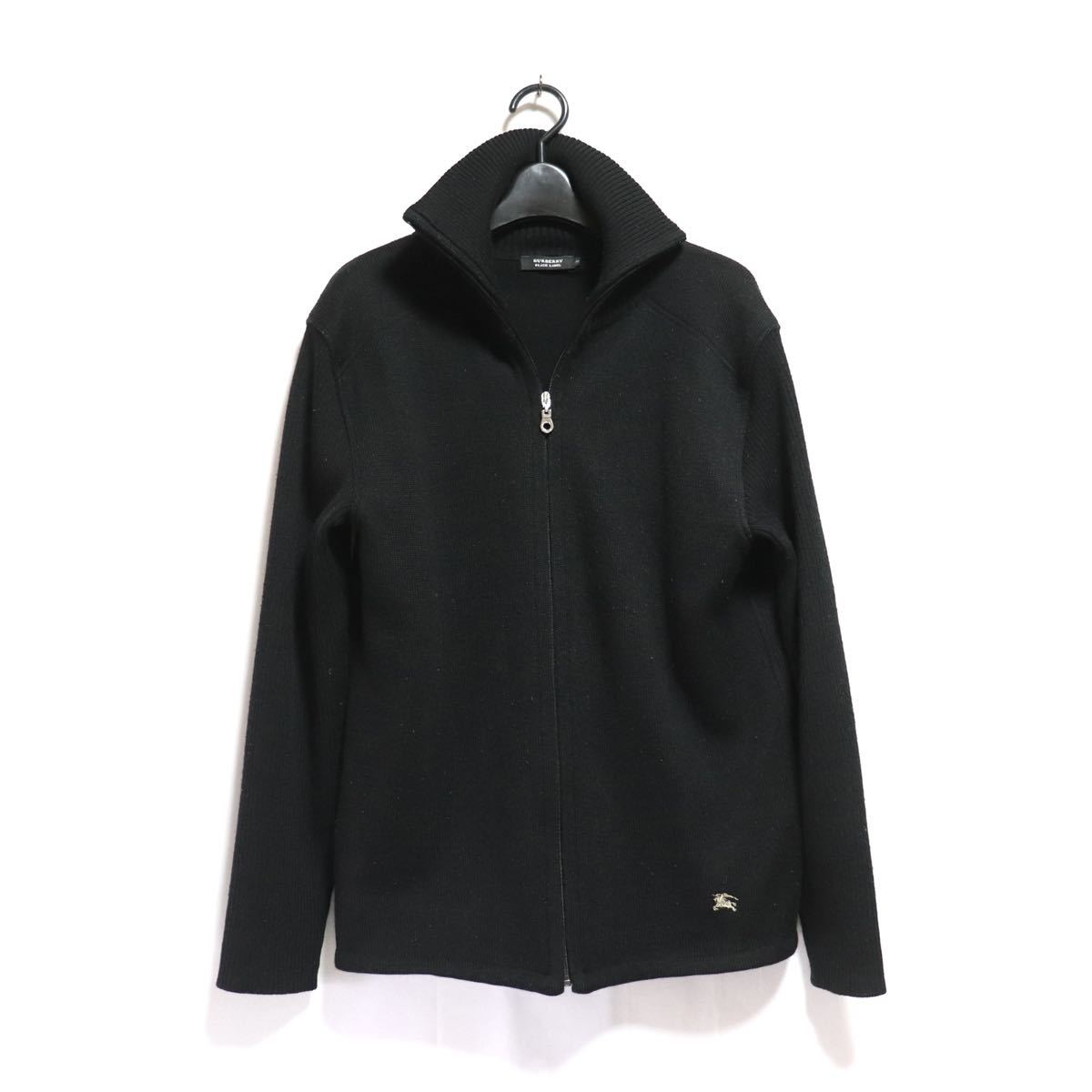 希少【BURBERRY BLACK LABEL】ホースロゴ 刺繍/ジップ ニット 