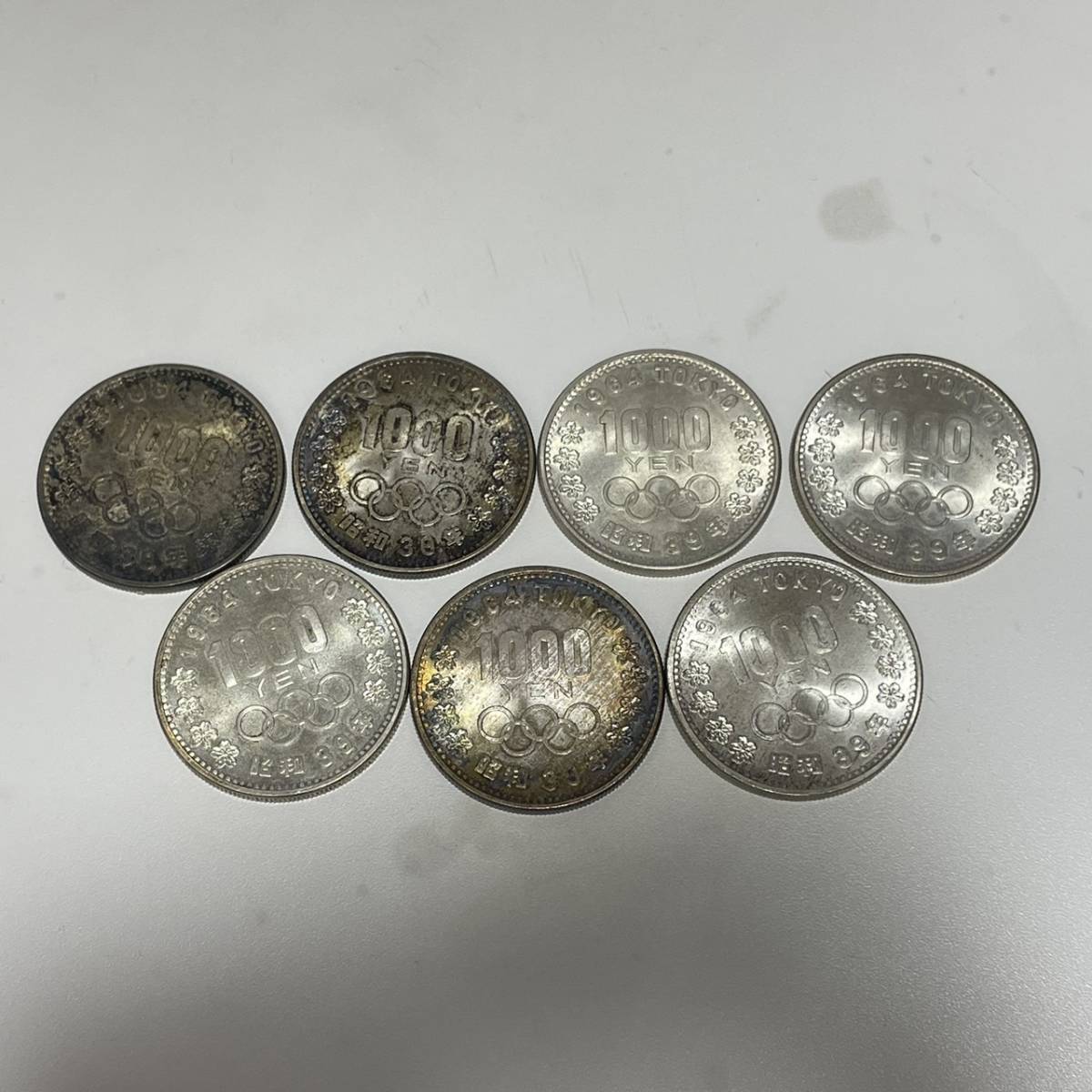 #5234&　1000円銀貨　7枚　1964年　昭和39年　額面7000円　日本　銀貨　139.43g