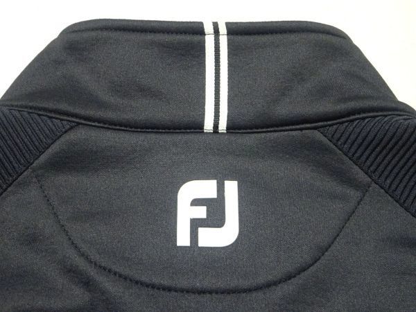 ★FootJoy フットジョイ★トラックジャケットXL/黒FJメンズゴルフウェアブルゾンジャンパージャージ裏起毛フリースジャケットブラック