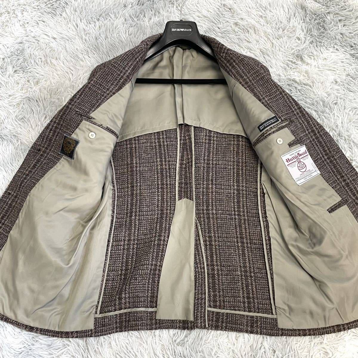 美品】HARRIS TWEED ハリスツイード チェック テーラードジャケット 