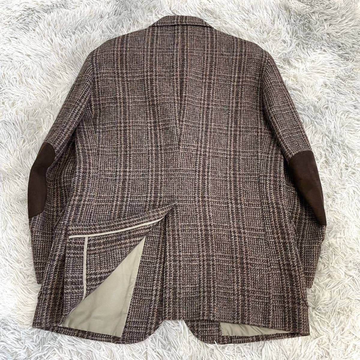 美品】HARRIS TWEED ハリスツイード チェック テーラードジャケット 