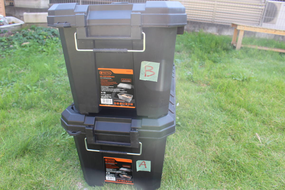 【送料込み！】まとめて２個セット！　TACTIX タクティクス　コンテナボックス　60Ｌ　黒　中古品 (検) 工具箱/工具ケース/収納/ツール 