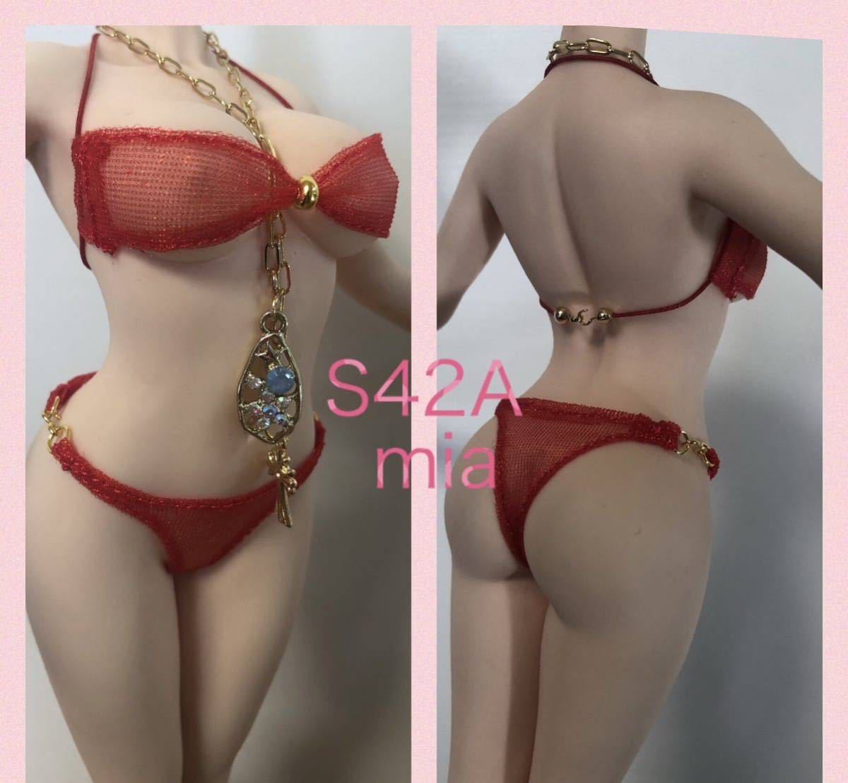 S42シースルーレッド／ファイセン／コスチューム／ランジェリー3点セット　Mia