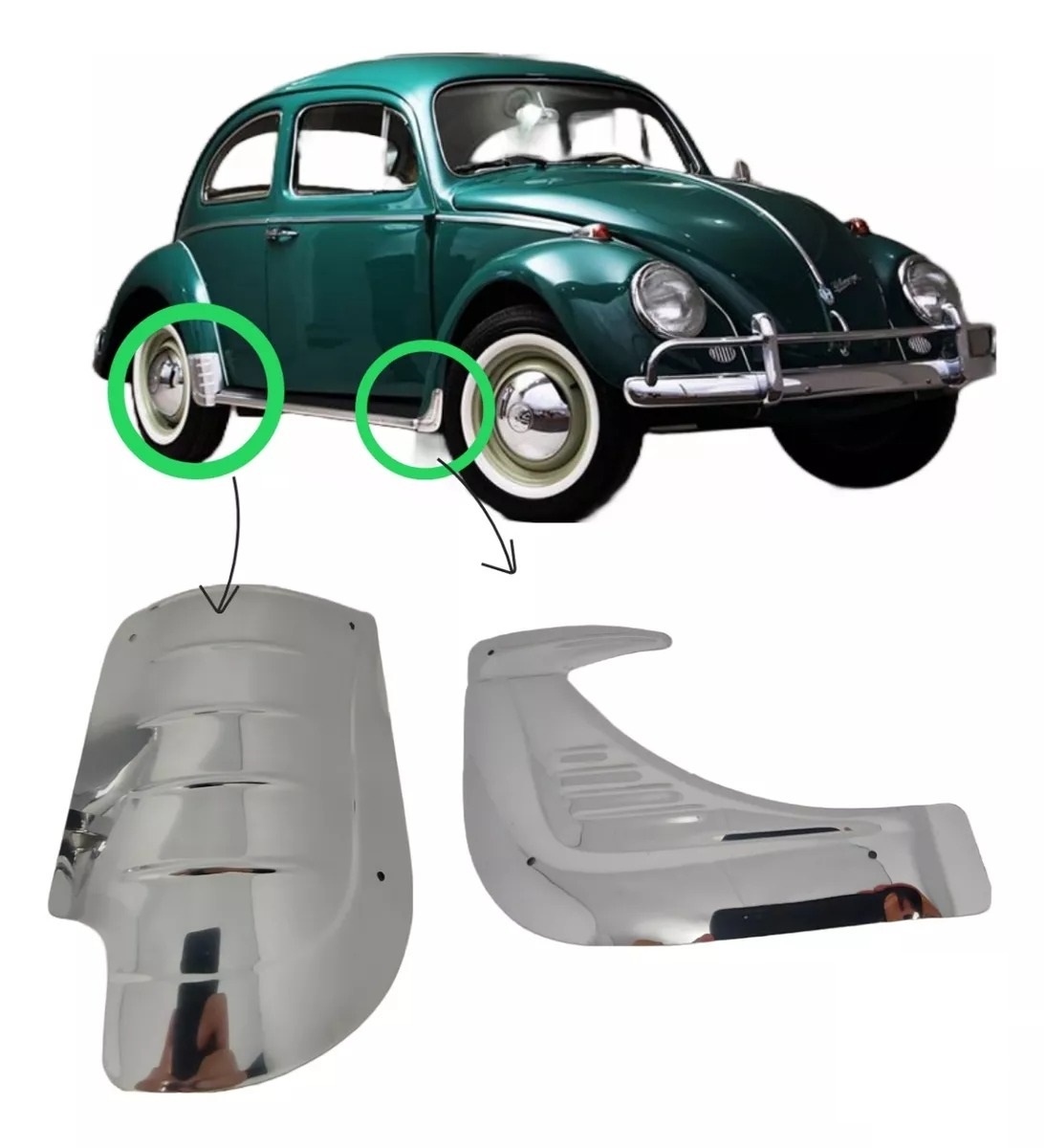 VW ビートル用 ボディー リア フェンダー ストーンガード サイド