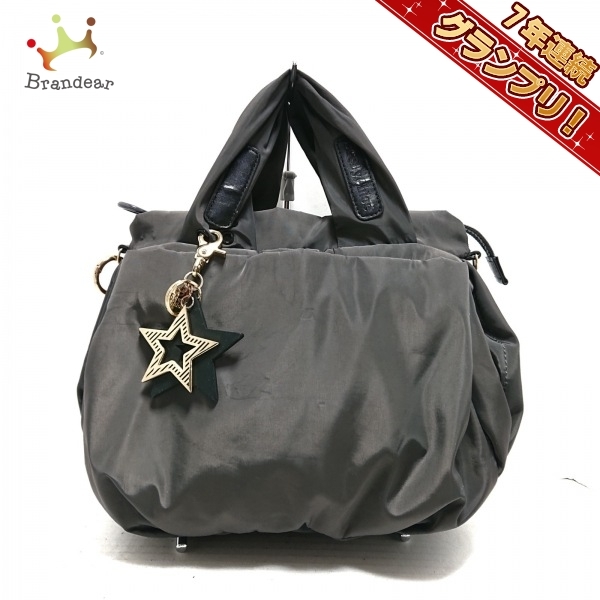 シーバイクロエ SEE BY CHLOE ハンドバッグ ジョイライダー ナイロン×レザー ダークグレー×黒 バッグ