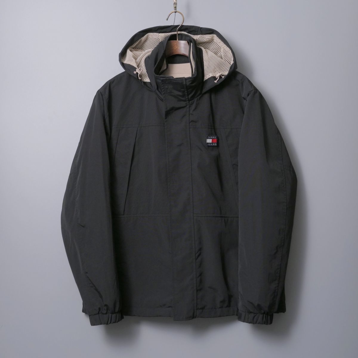 MF6138//*トミージーンズ/トミーヒルフィガー/TOMMY HILFIGER*メンズL/着脱ライナー付き/3wayマウンテンパーカー/フィールドジャケット/黒