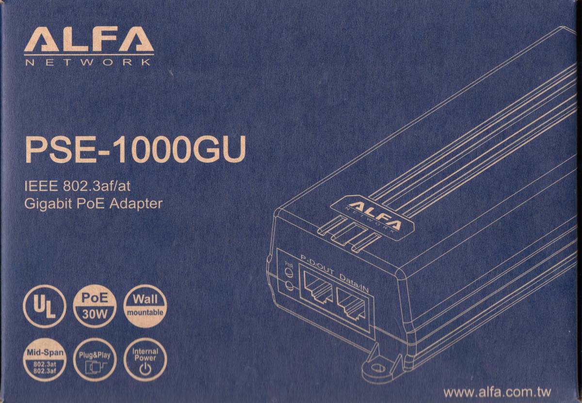ALFA NETWORK ALFA PSE-1000GU 48V 30W ギガビット Giga PoEインジェクター IEEE802.3at/af対応　WAPM-1266R動作確認済み UL認証取得_5