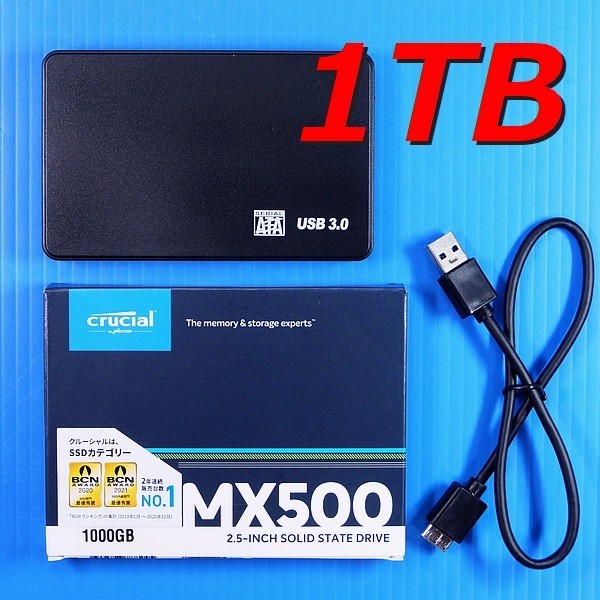 SSD 1TB】初めてのSSDに！Crucial MX500 w/ケース CT1000MX500SSD1JP