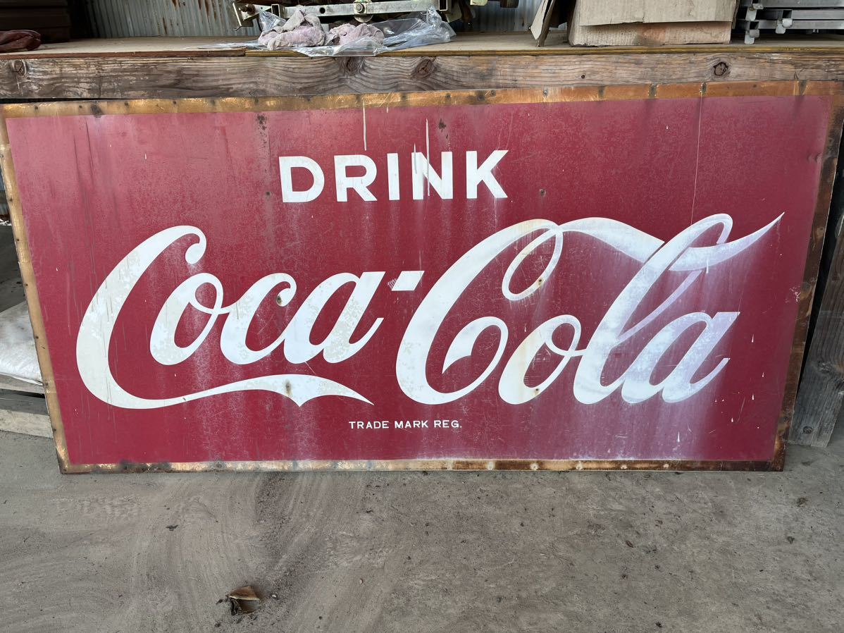 当時物 コカコーラ ビンテージ 看板 特大 Coca-Cola 昭和レトロ 楽天