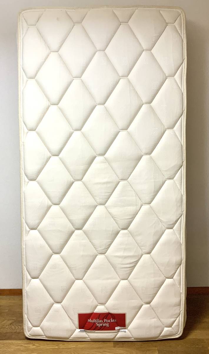 引き取り可能 フランスベッド シングル コイル数2084 両面ピロートップ 高密度連続ポケットスプリング Multilas Pocket Spring 状態良好 