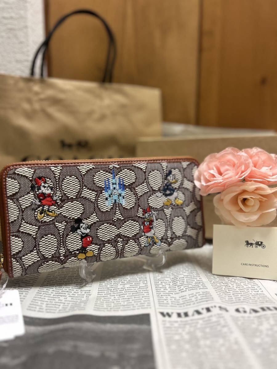 COACH コーチ 長財布 サイフ ディズニー ポシェット ポーチ 小銭入れ