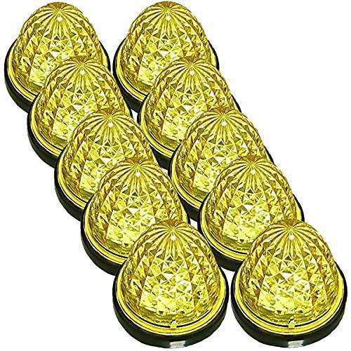 ●10個_イエロー Customize（カスタマイズ） 24V トラック用 LED マーカーランプ サイド マーカー クリスタルカット仕様 16LED 汎用 イエロ_2