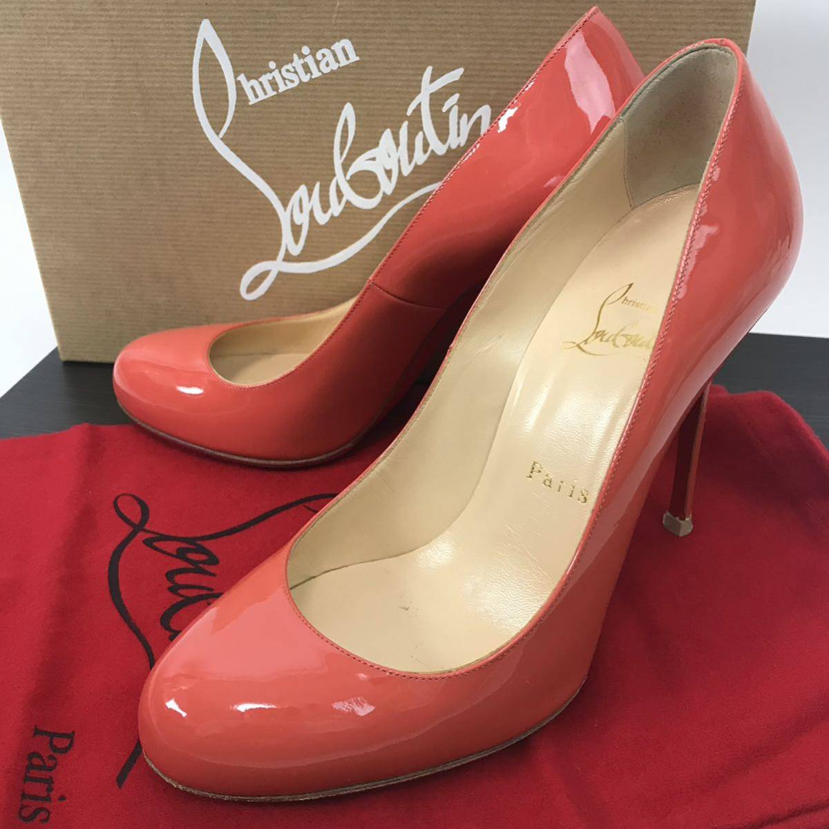 c265 Christian Louboutin クリスチャンルブタン エナメル パンプス 