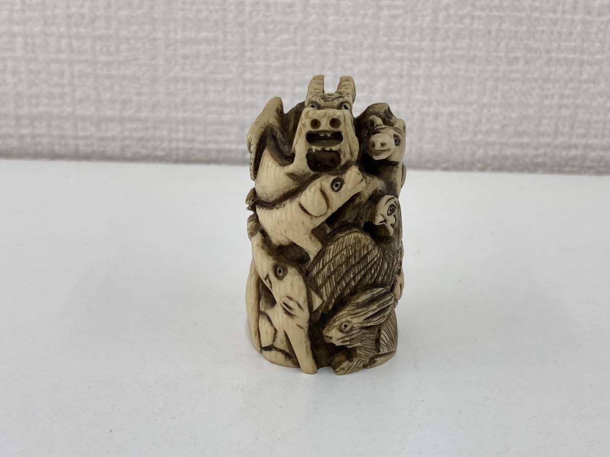 置物 マンモス 天然素材 象牙風置物 材質 玉石 古玩 根付 古美術 工芸 