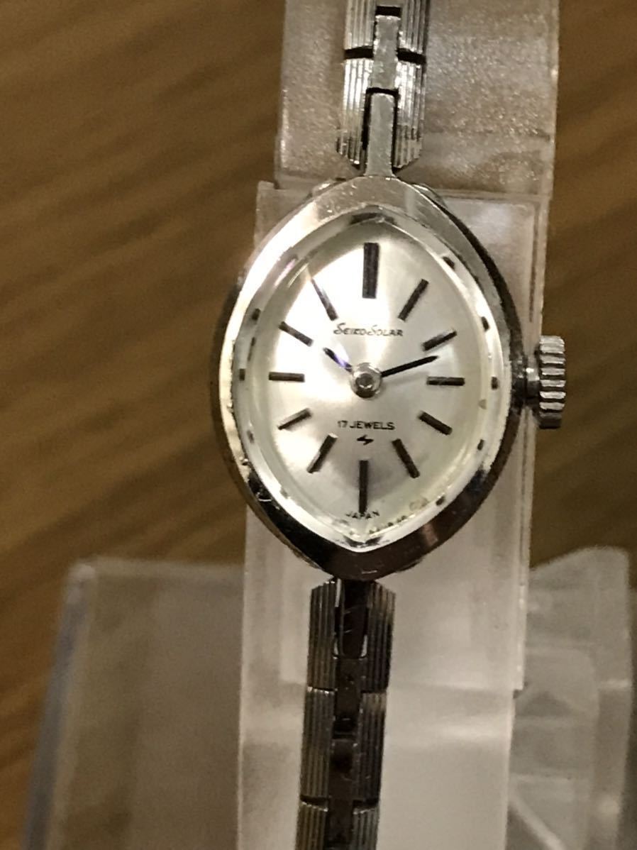 美品》SEIKO セイコー SOLAR ソーラー 17石 レディース 手巻き 腕時計