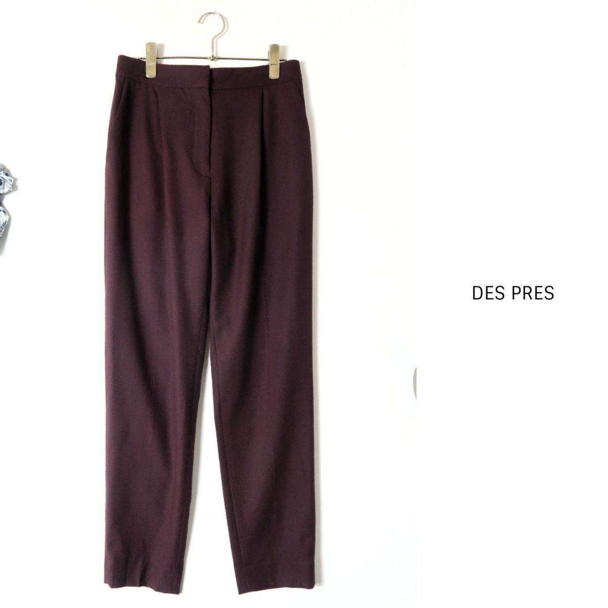 2万☆超美品☆トゥモローランド/デ・プレ DES PRES☆ウールフランネル テーパードパンツ 日本製☆N-H 7200