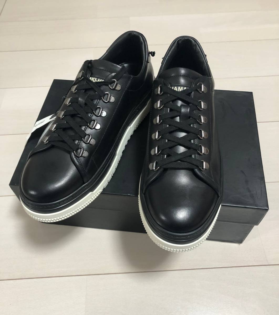 新品 HAMAKI-HO SNEAKERS BASSA レザー レース スニーカー シューズ SCAE 132H ハマキホ 42 ブラック