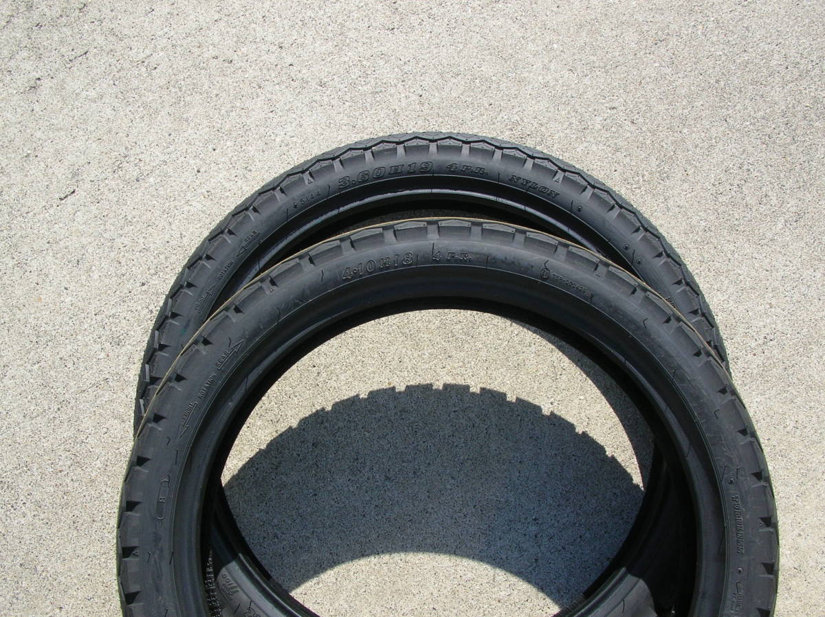◎【AZ】ダンロップ TT100 3.60-19 TL & TT100 4.10-18 TL タイヤ前後セット　ホークⅡCB400T TT100 TL ダンロップ 4.10H18 [前後セット] CB400T