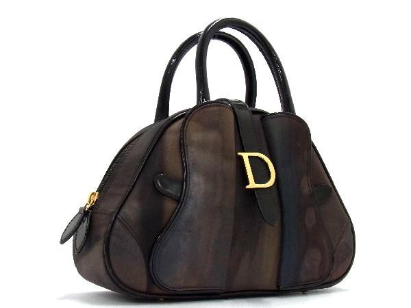 1円 ChristianDior クリスチャンディオール ナイロン ハンドバッグ トートバッグ レディース カーキ系 AT0164