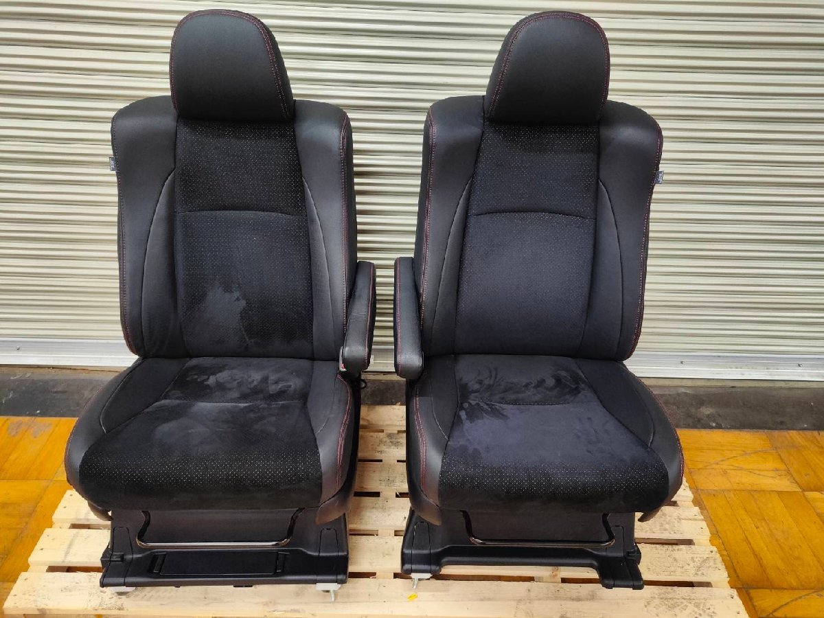 1円スタート！20 ヴェルファイア 7人乗 クロ ハーフレザー 運転席 助手席 ヒータ無し 左右セット 手動 オットマン 　　2302593 2F9-3　友