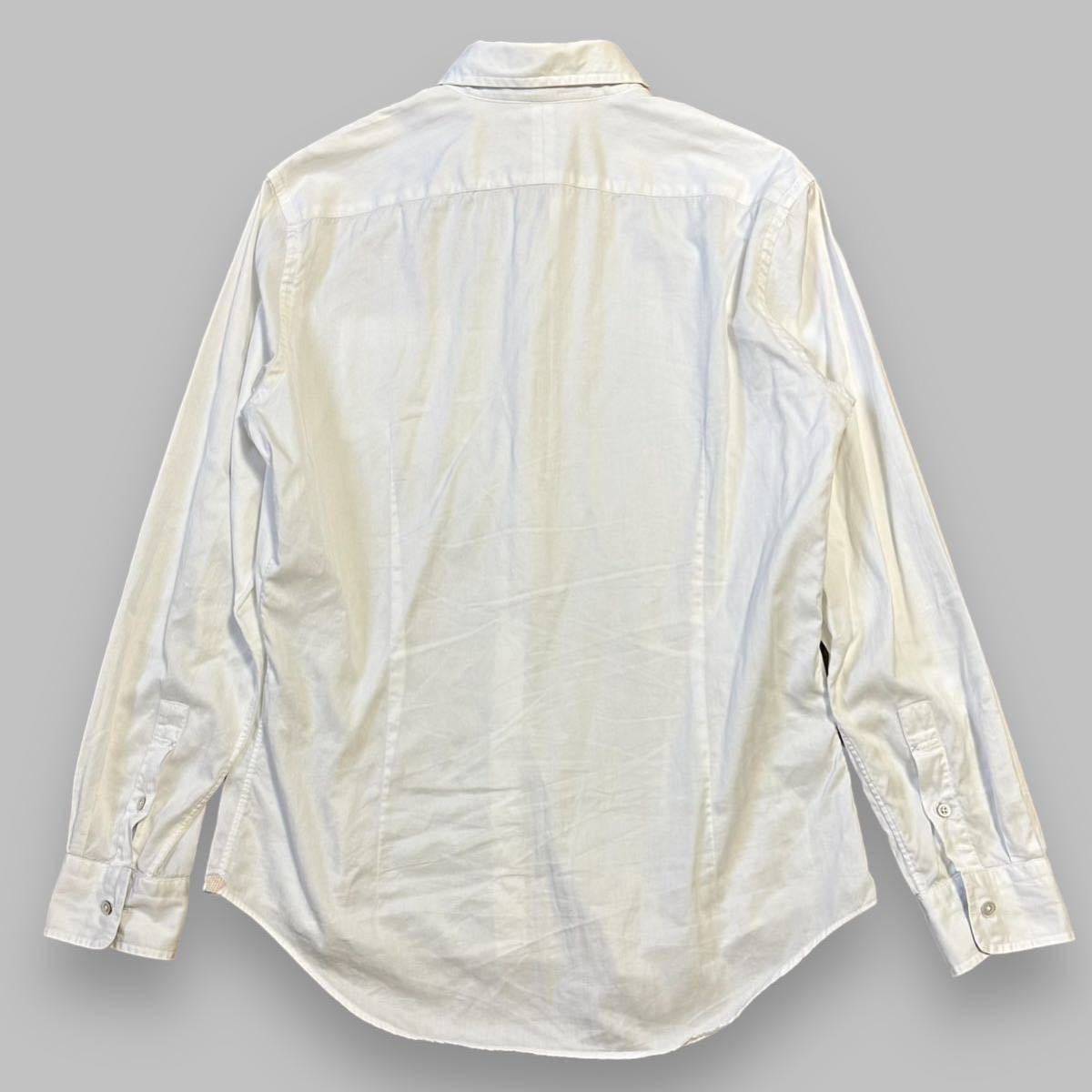 Paul Smith ポールスミス 花柄 裏地 長袖 白シャツ ( XL ) シャツ