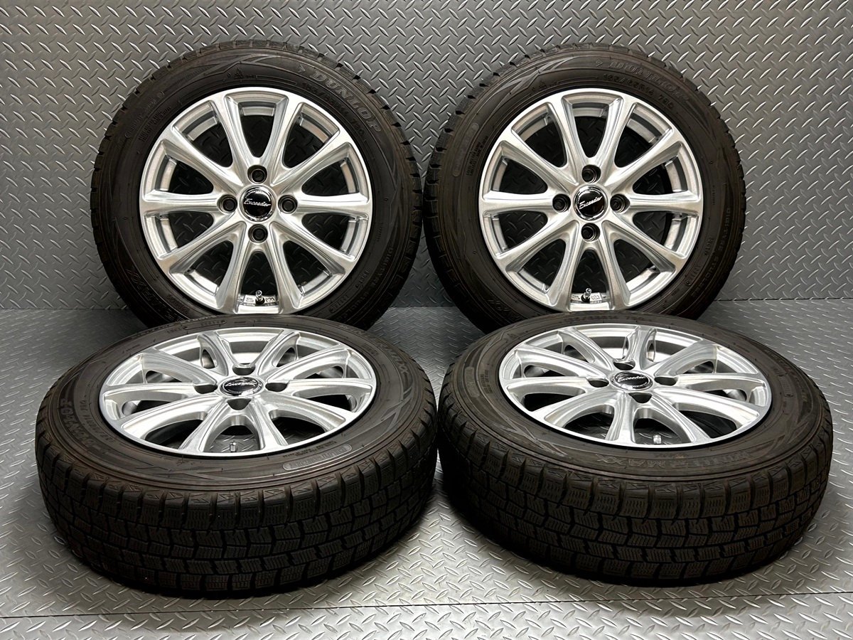 【中古】ダンロップ ウィンターマックスWM01 165/65R14 社外アルミ14x5.5J+38 4穴100 タンク パッソ ルーミー ソリオ トール(23100122)
