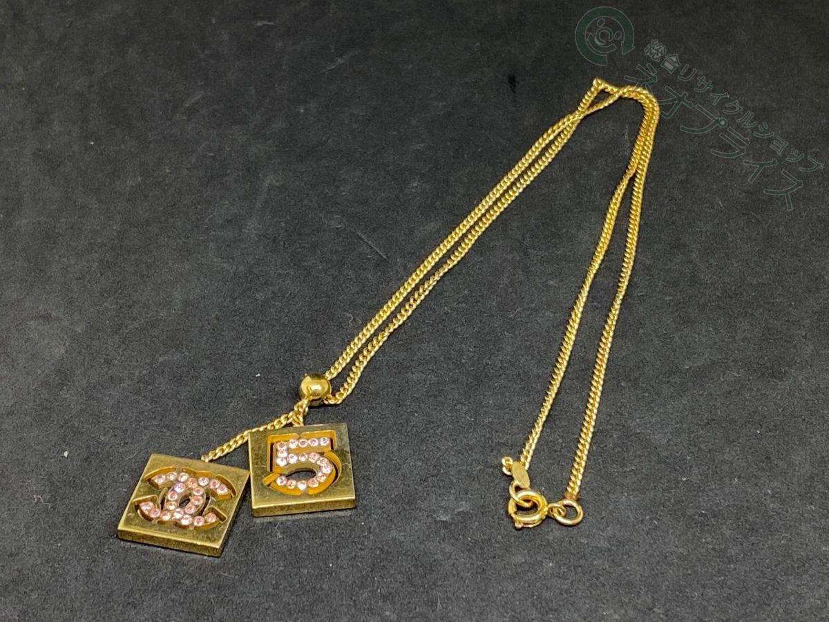 ◇A6752 CHANEL シャネル ココマーク No5 ラインストーン ネックレス
