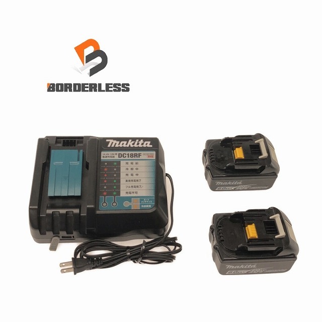 ☆中古品3点セット☆makita マキタ 18V 6.0Ah 純正 リチウムイオンバッテリー 2個 BL1860B 急速充電器 DC18RF リチュウムイオン電池 81015