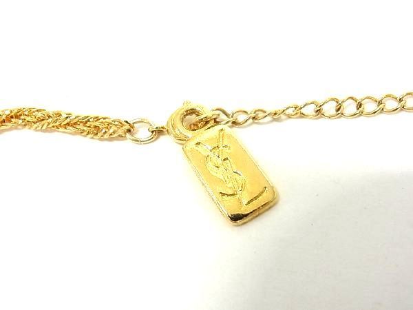 希少/極美品✨イヴ サンローラン  ネックレス カラーストーン 花 大ぶり 1円 □極美品□ YVESSAINTLAURENT イヴサンローラン カラーストーン