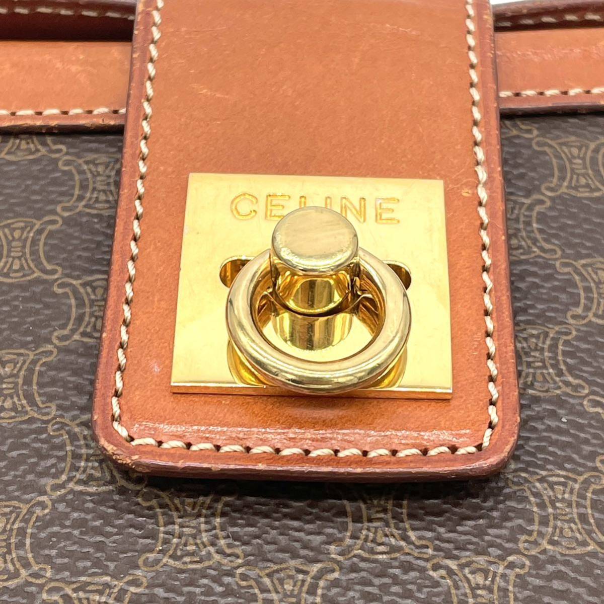 1円 良品 CELINE セリーヌ マカダム ガンチーニ バケット ショルダー 
