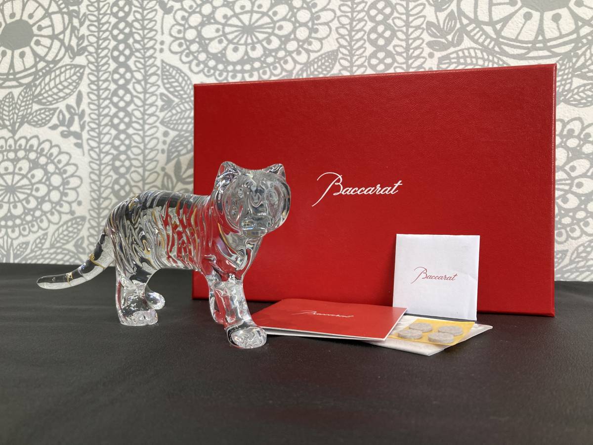 【希少】Baccaratバカラ/クリスタルガラス/干支シリーズ/寅とら/GOLD金彩/フィギュリン/置物/箱付　1個。