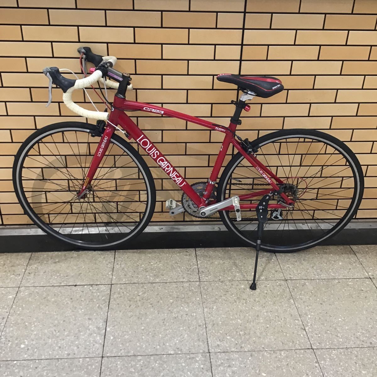 （宝）【同梱可】ルイガノ Louis Garneau ロードバイクAL6061 CR23 レッド フレームサイズ460 スポーツ 自転車 ライト 変速付 
